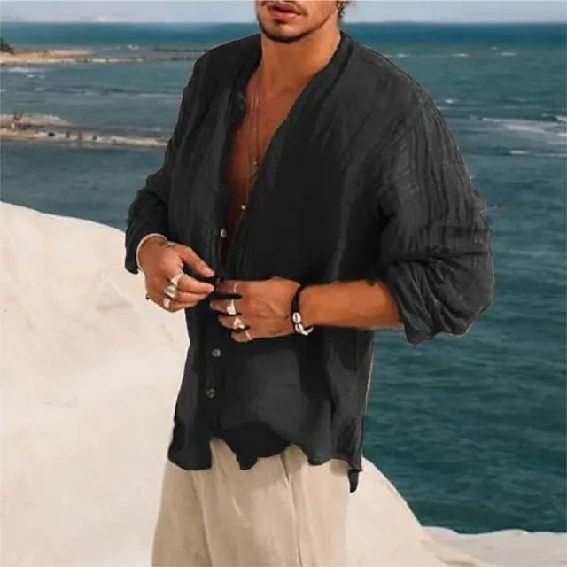 Leinenhemd Herren von Marco Marino™ – stilvolles und atmungsaktives Sommerhemd für legere Anlässe.