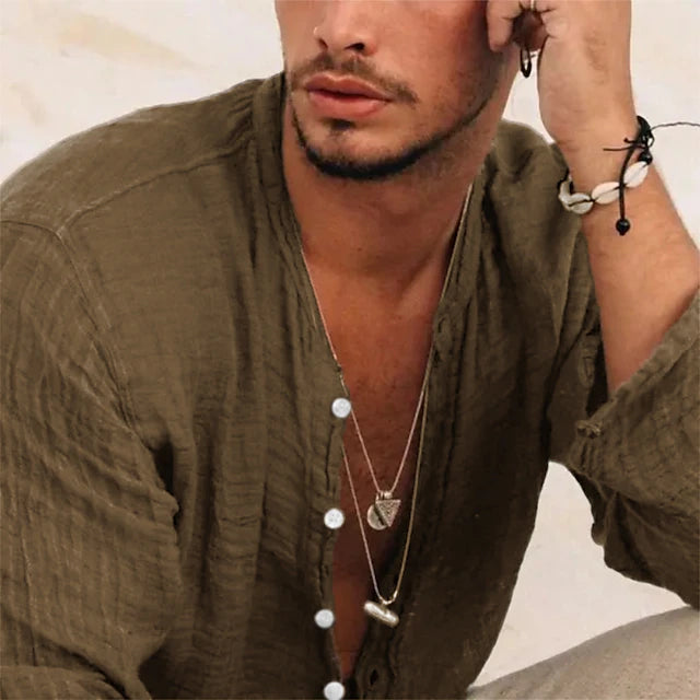Leinenhemd Herren von Marco Marino™ – stilvolles und atmungsaktives Sommerhemd für legere Anlässe.