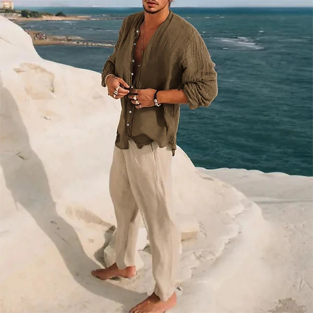 Leinenhemd Herren von Marco Marino™ – stilvolles und atmungsaktives Sommerhemd für legere Anlässe.