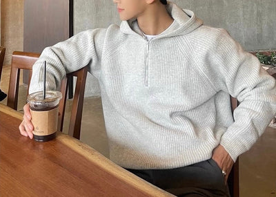 Stylische und warme Halbzip-Kapuzenjacke von Marco Marino™, ideal für jede Jahreszeit.