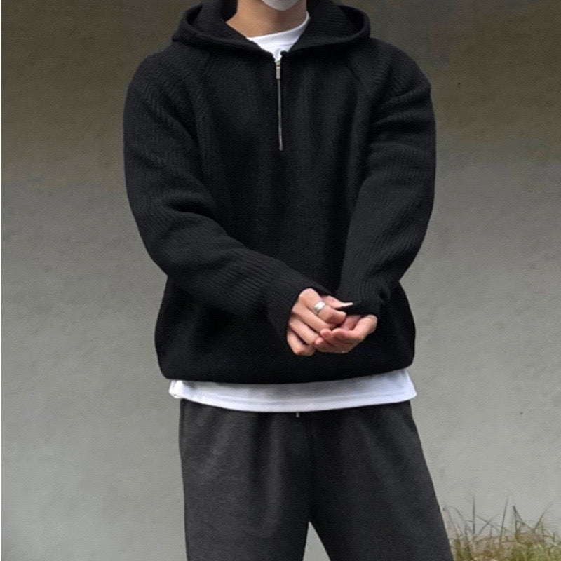 Stylische und warme Halbzip-Kapuzenjacke von Marco Marino™, ideal für jede Jahreszeit.