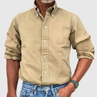 Marco Marino™ Vintage Herren Langarmhemd - Stilvoll und Bequem