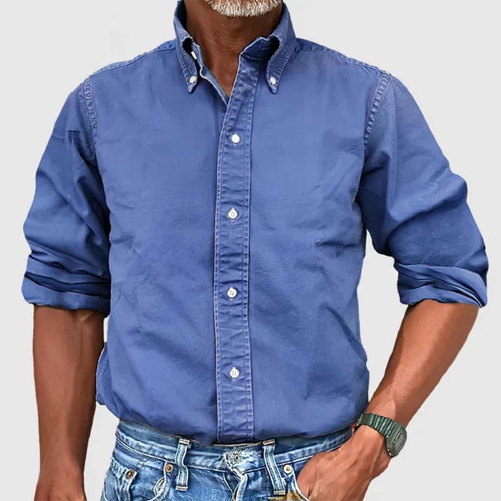 Marco Marino™ Vintage Herren Langarmhemd - Stilvoll und Bequem