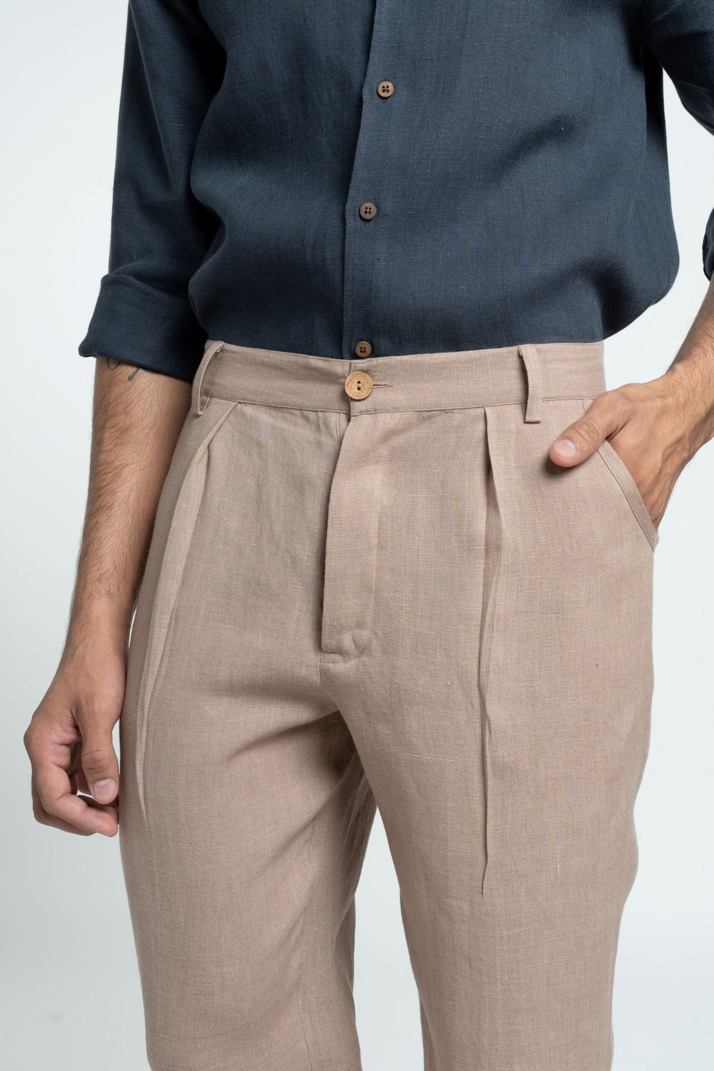 Old money Leinenhose (Muted Mocha)