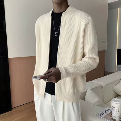 George - Soft Knit Zip-Up Cardigan with Ribbed Texture