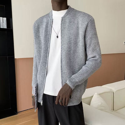 George - Soft Knit Zip-Up Cardigan with Ribbed Texture