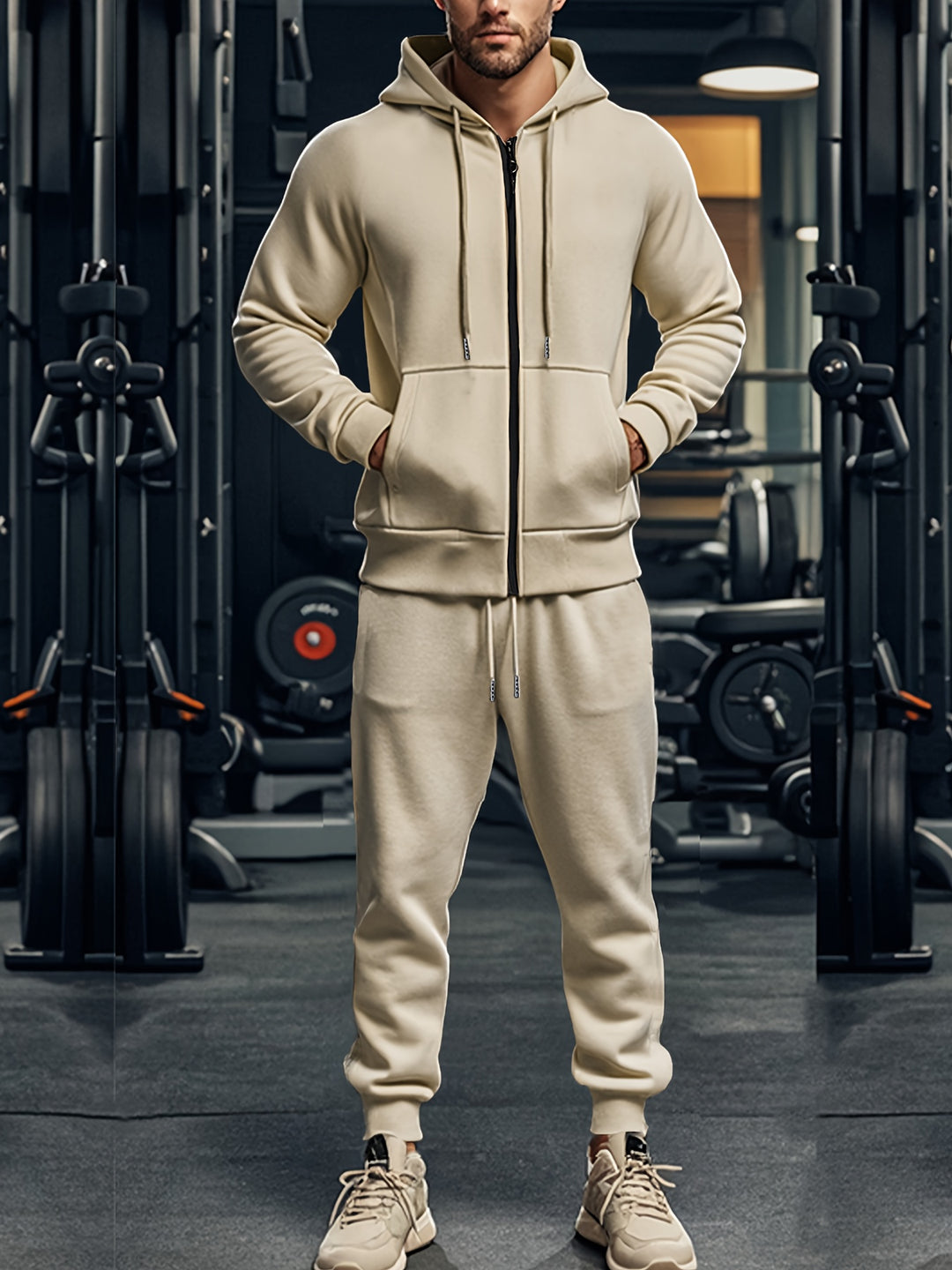 Casual Sports Hoodie Set Men