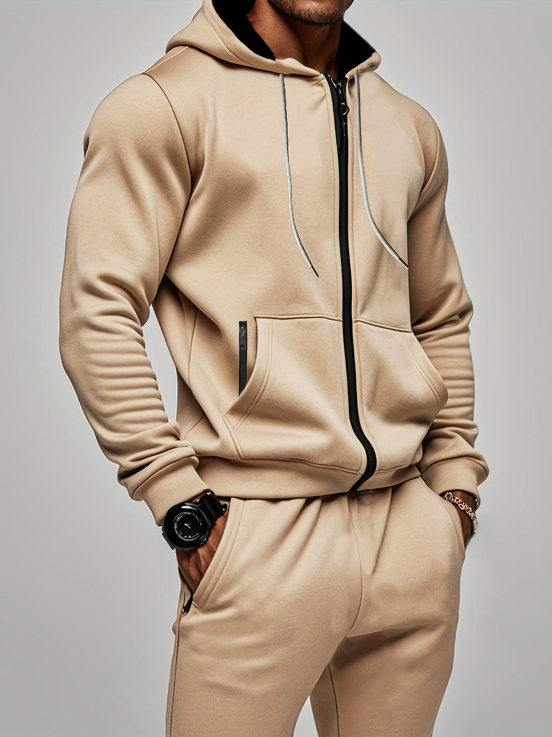 Casual Sports Hoodie Set Men
