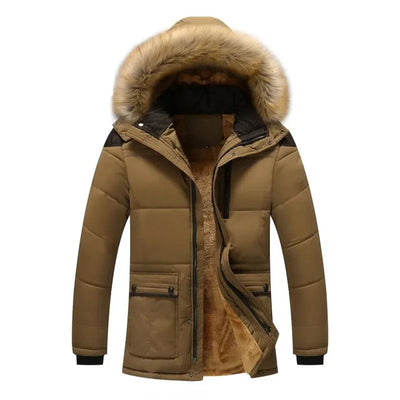 Henry - Men's Long Parka Jacket with Plush Hood