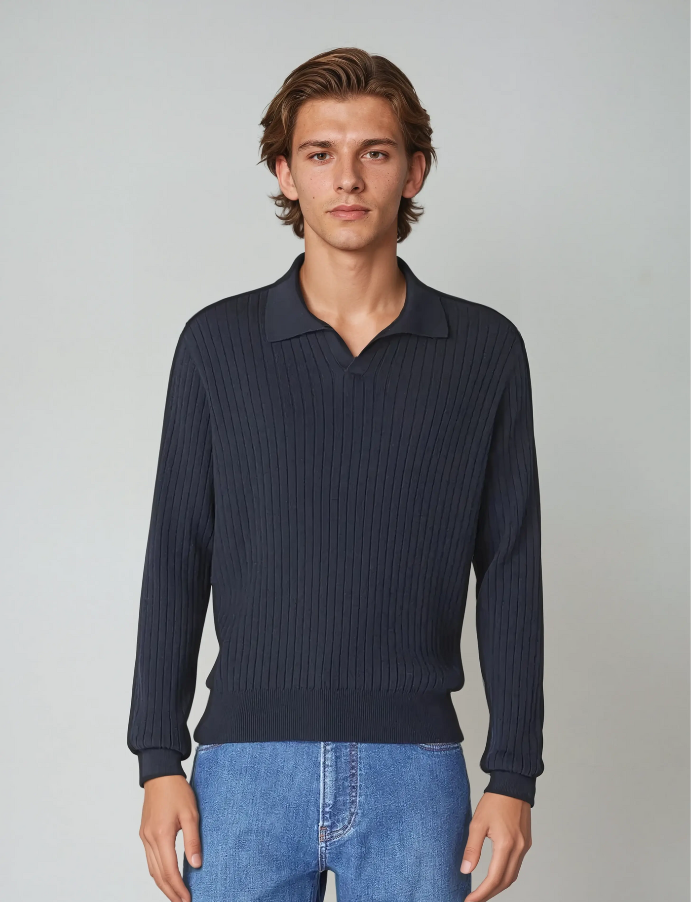 Variant image for Langarm Poloshirt Herren Gestreift-1