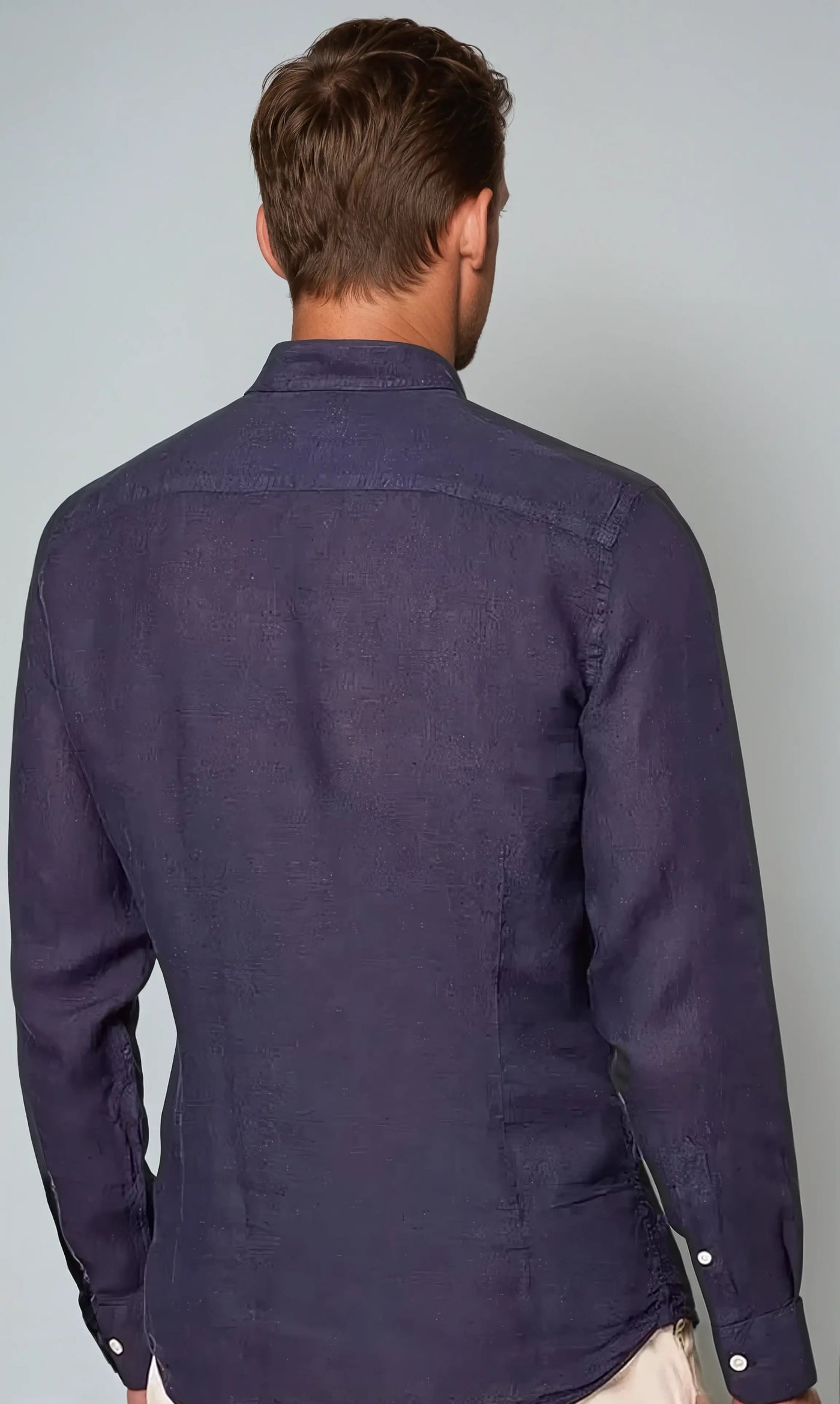 Silas - Old Money Navy Linen Shirt