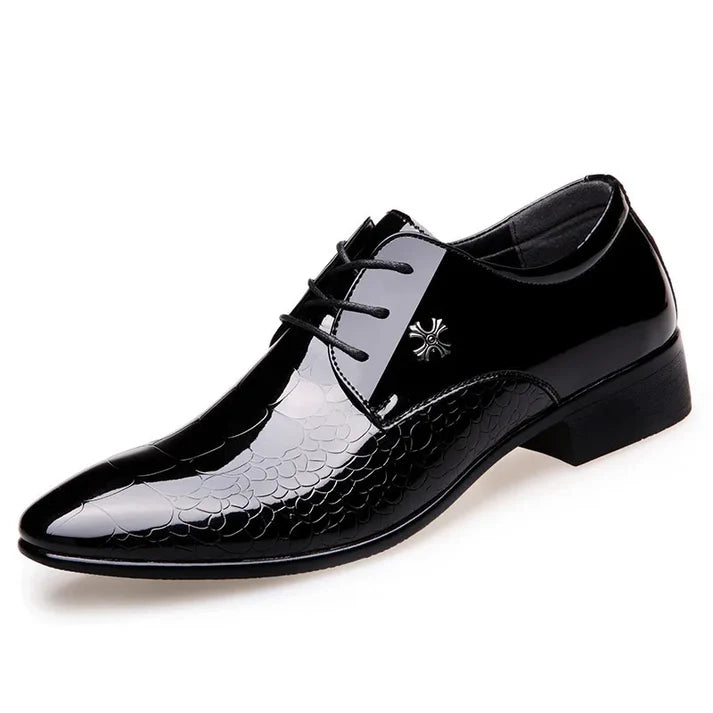 Polished Black Oxford Office Shoes Men