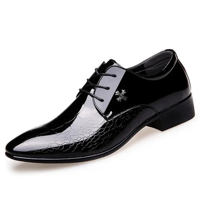 Polished Black Oxford Office Shoes Men