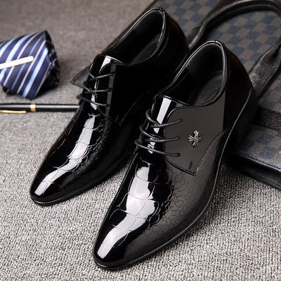Polished Black Oxford Office Shoes Men