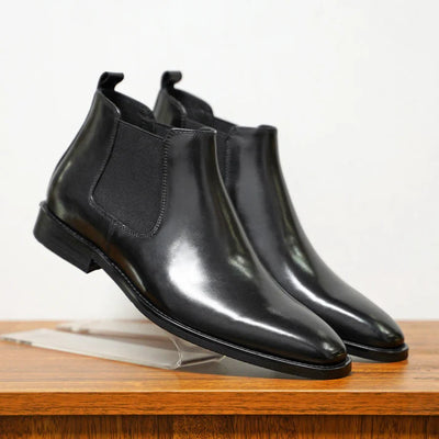 Polished Chelsea Office Boots Men Leather Look