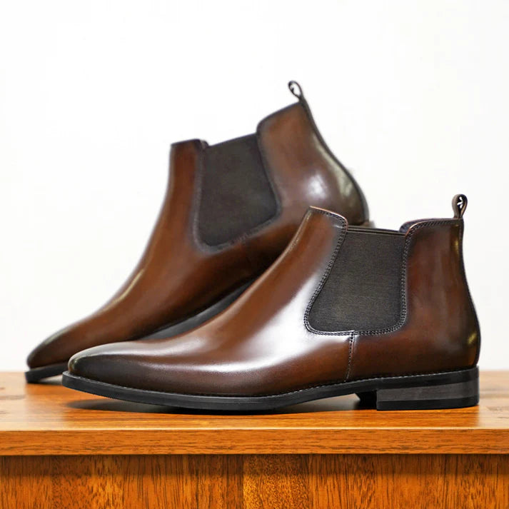 Polished Chelsea Office Boots Men Leather Look