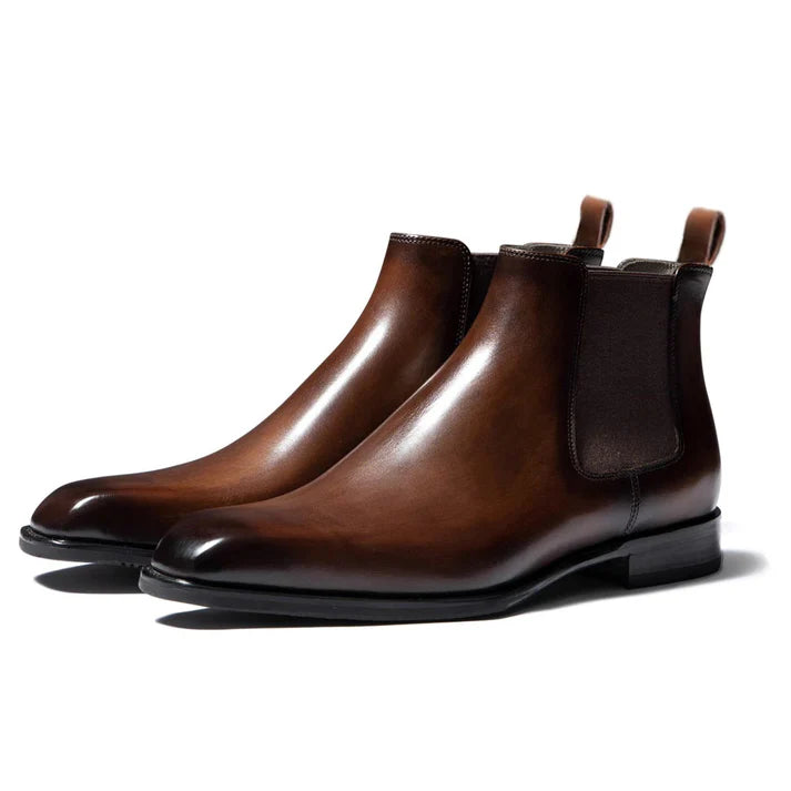 Polished Chelsea Office Boots Men Leather Look