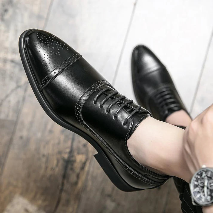 Polished Brogue Office Shoes Men