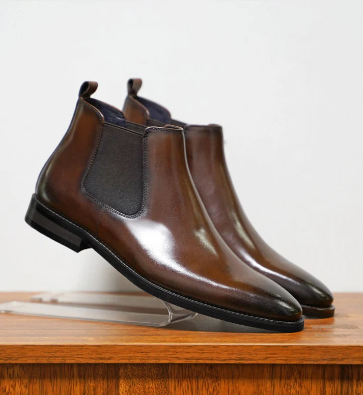 Polished Chelsea Office Boots Men Leather Look