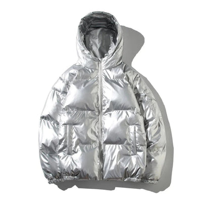 Connor - Shiny Insulated Puffer Jacket with Hood