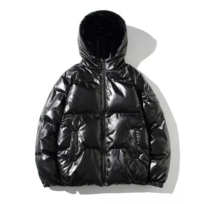 Connor - Shiny Insulated Puffer Jacket with Hood