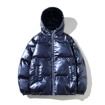 Connor - Shiny Insulated Puffer Jacket with Hood