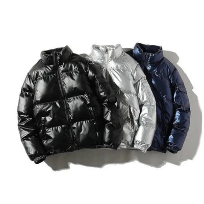 Connor - Shiny Insulated Puffer Jacket with Hood