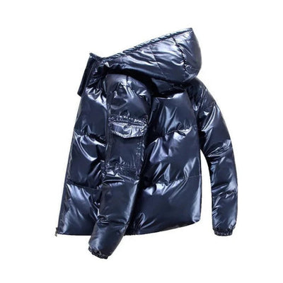 Connor - Shiny Insulated Puffer Jacket with Hood