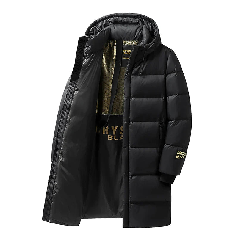Ciaran - Insulated Long Down Winter Coat Black