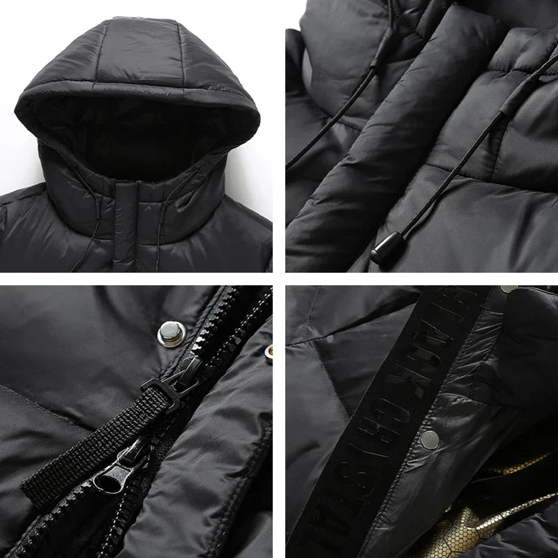 Ciaran - Insulated Long Down Winter Coat Black