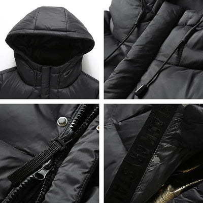 Ciaran - Insulated Long Down Winter Coat Black