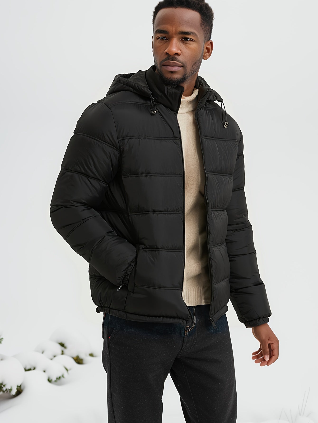 Ethan - Quilted Men's Winter Jacket with Hood