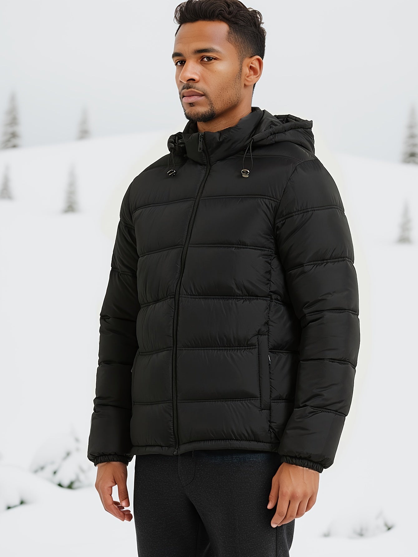 Ethan - Quilted Men's Winter Jacket with Hood
