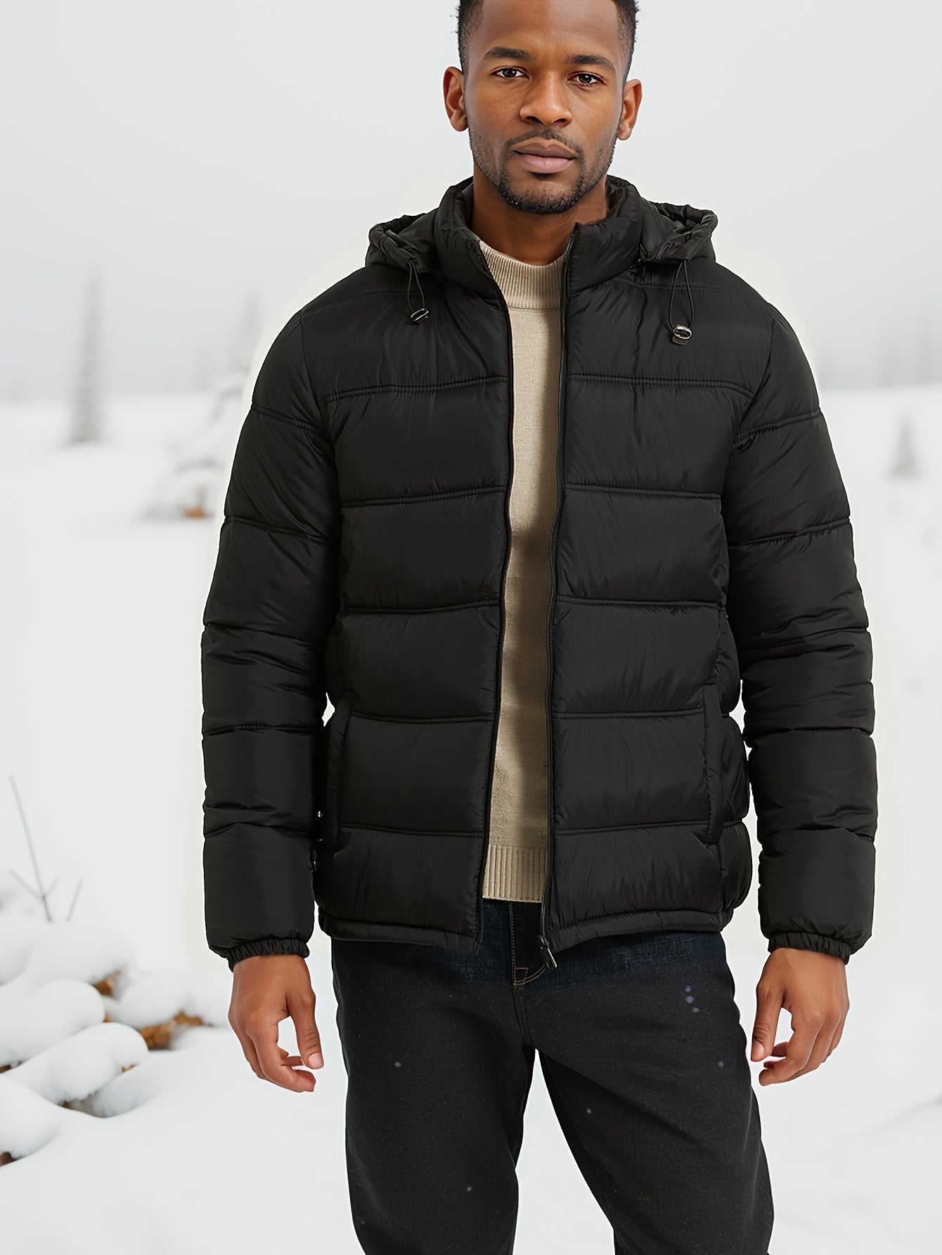 Ethan - Quilted Men's Winter Jacket with Hood