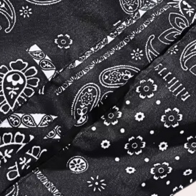 Charlie - Reversible Paisley Men's Puffer Jacket Black