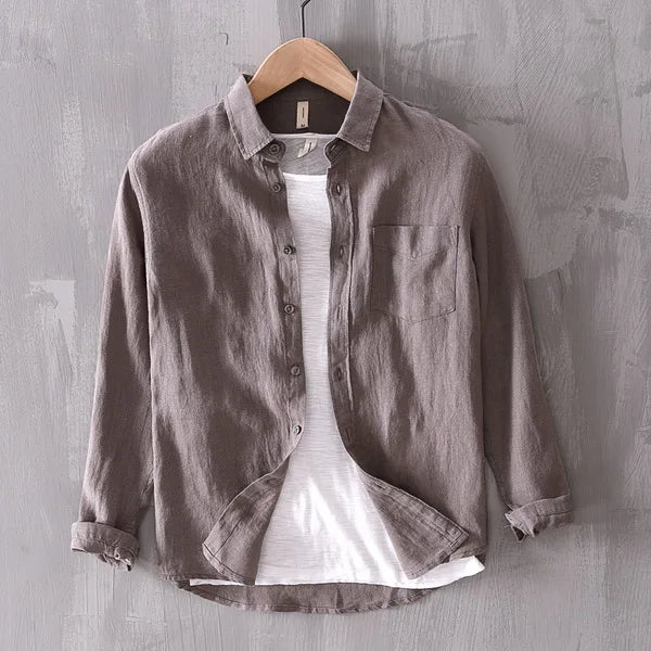 Leinenhemd Herren Casual-1