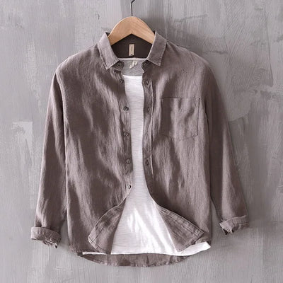 Leinenhemd Herren Casual-1
