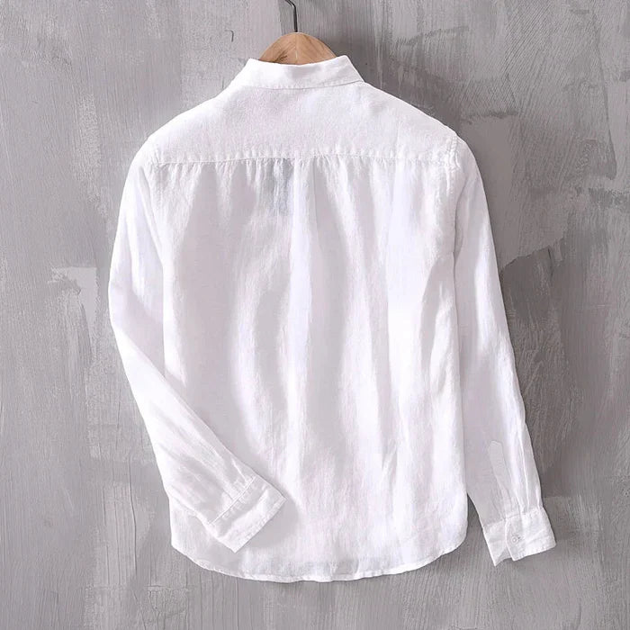 Leinenhemd Herren Casual-6
