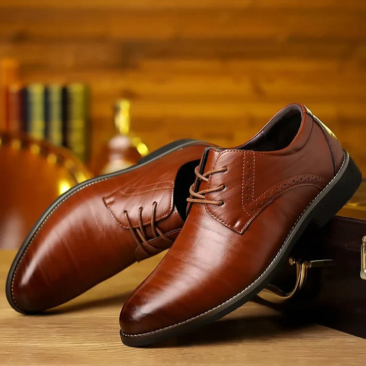 Polished Classic Lace-Up Oxford Office Shoes