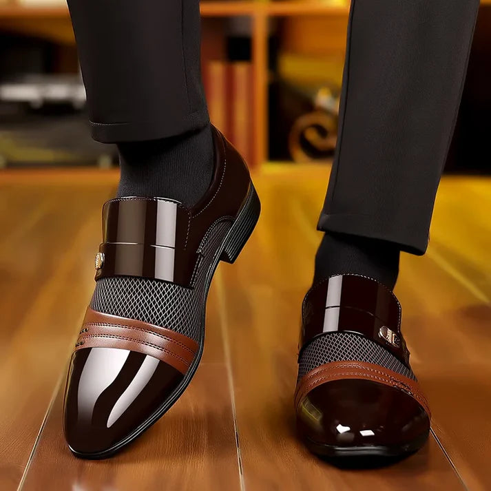 Slip-On Patent Oxford Office Shoes Men