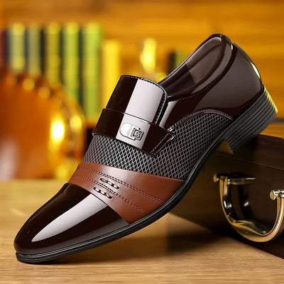 Slip-On Patent Oxford Office Shoes Men