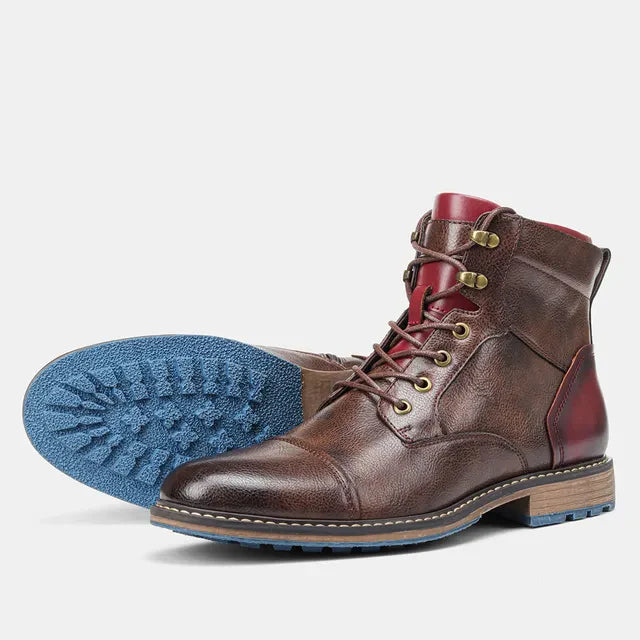 Lace-Up Ankle Boots with Grip Sole Men