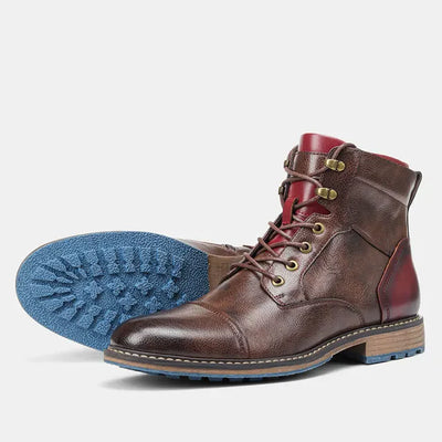 Lace-Up Ankle Boots with Grip Sole Men