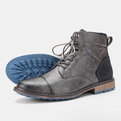 Lace-Up Ankle Boots with Grip Sole Men
