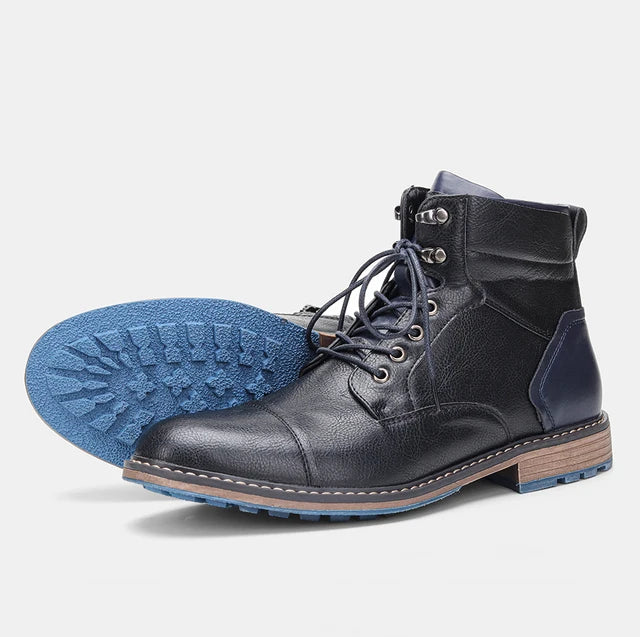 Lace-Up Ankle Boots with Grip Sole Men