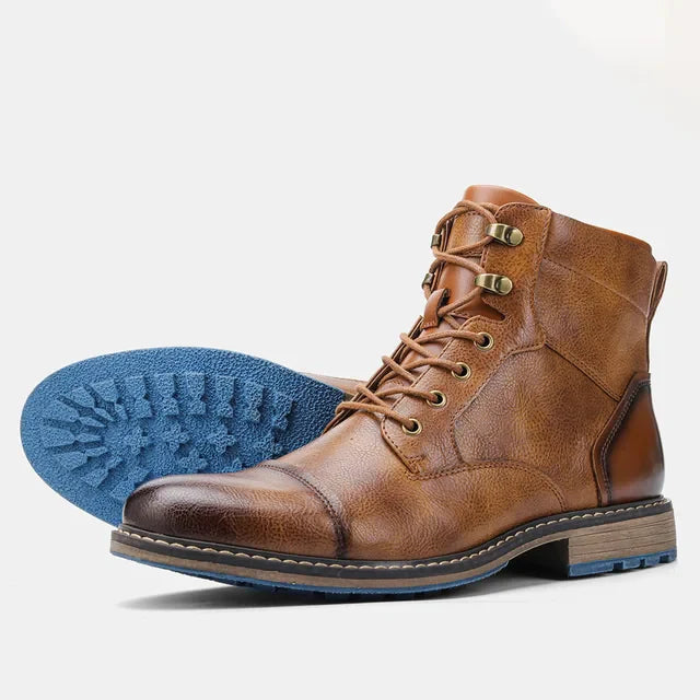 Lace-Up Ankle Boots with Grip Sole Men
