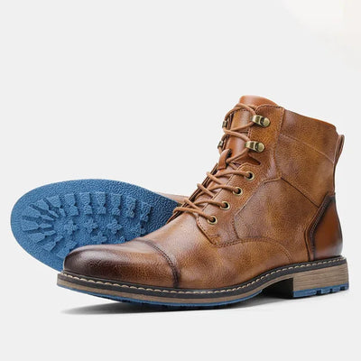 Lace-Up Ankle Boots with Grip Sole Men