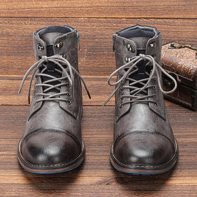 Lace-Up Ankle Boots with Grip Sole Men
