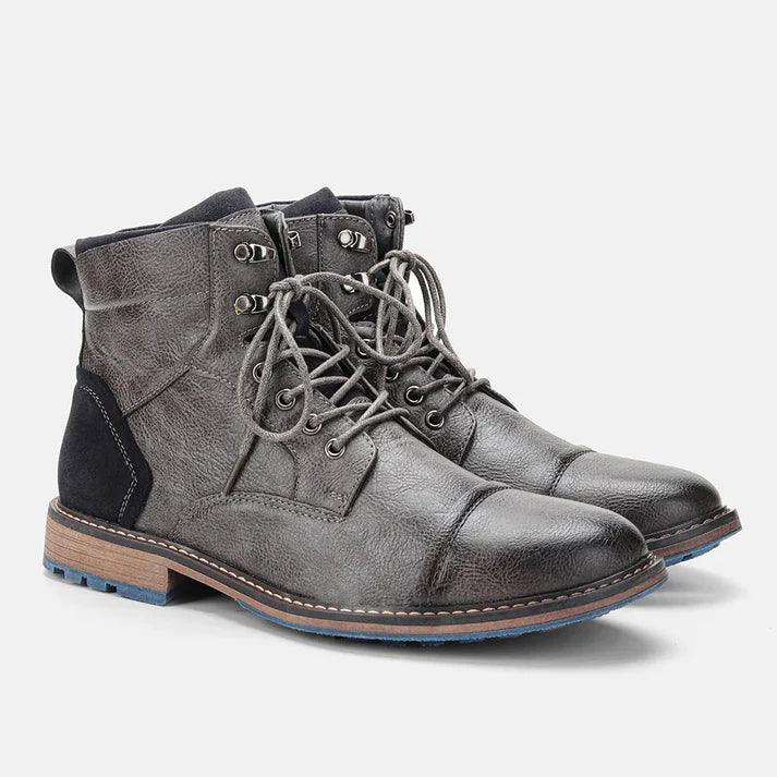 Lace-Up Ankle Boots with Grip Sole Men