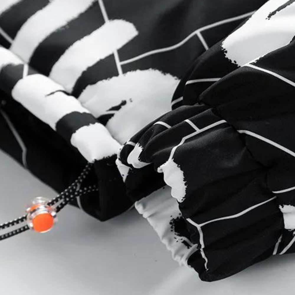 David - Hooded Puffer Jacket with Graphical Print